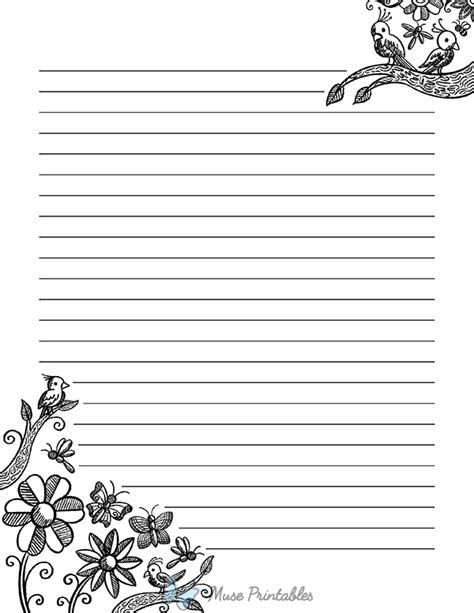Printable Stationery Black And White
