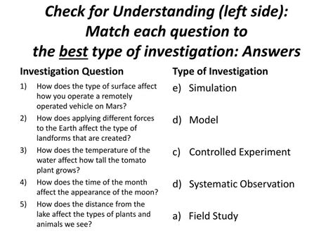 Ppt Lesson 3 Scientific Investigations Types Of Scientific