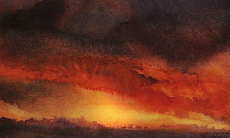 The Red Cloud 6″ X 9″ Watercolor Clouds Nature Watercolor Art