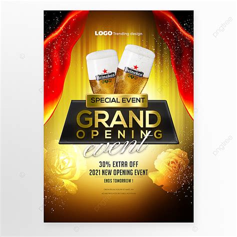 Golden Premium Grand Opening Ceremony Poster Template Download On Pngtree