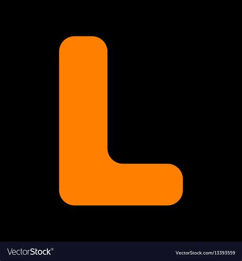 Letter L Sign Design Template Element Orange Icon Vector Image
