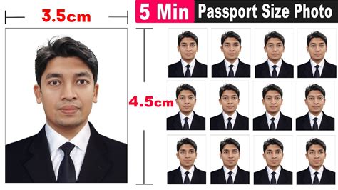 How To Create A Complete Passport Size Photo In Photoshop Youtube