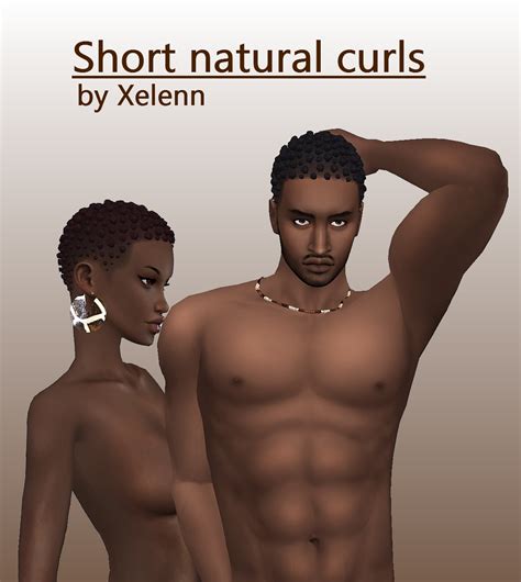 Xelenn Short Natural Curls Sims 4 Afro Hair Sims 4