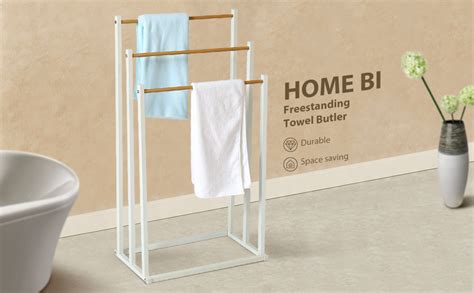 Home Bi Free Standing Towel Drying Rack 3 Tier Metal Towel