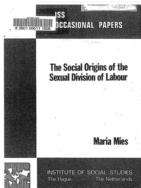 The Social Origins Of The Sexual Devision Of Labour Pdf Human Feminism