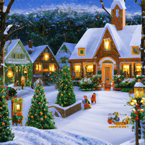 Christmas Wonderland Scene In The Style Of Thomas Kinkaid · Creative