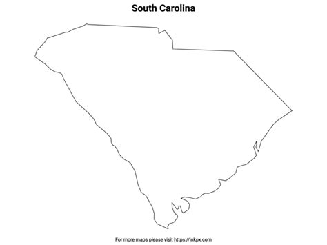 Printable South Carolina State Outline · Inkpx