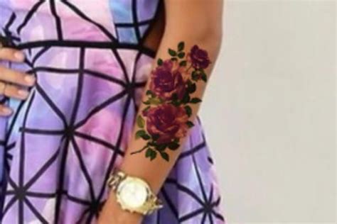 The best color tattoo ink for dark skin design is styled in such a fantastic way that it lend a realistic feel at a first glance. Electrika Purple Floral Temporary Tattoo | Tattoos ...