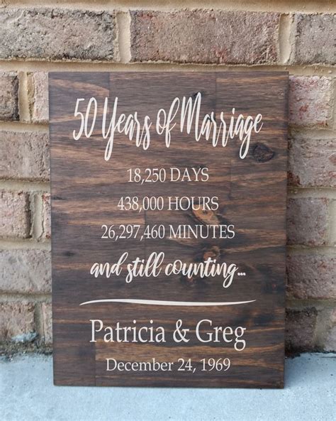Read customer reviews & find best sellers. 50 Years of Marriage Hand Painted Wood Sign 50th ...