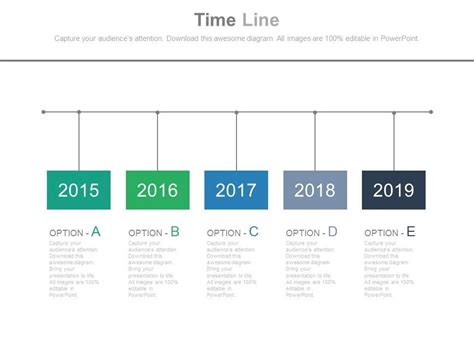 Five Staged Timeline With Years Powerpoint Slides Powerpoint