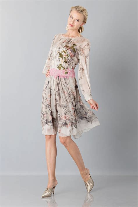 Abito Usato Alberta Ferretti - Silk chiffon dress with floral pattern