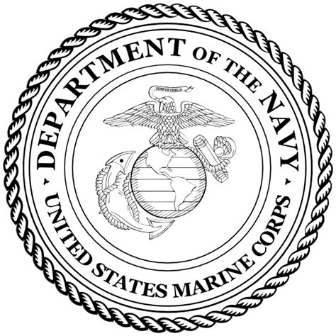 Marine Seal Department Of The Navy Black And White Magnet