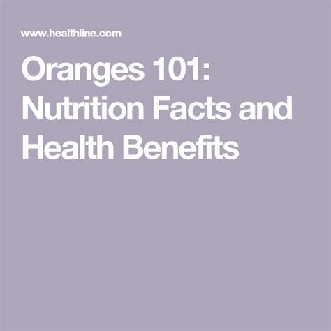 Oranges 101 Health Benefits And Nutrition Facts Nutrition Facts