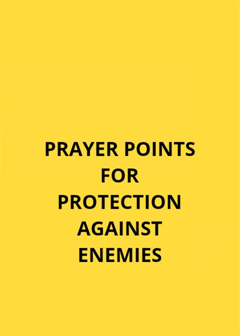 31 Prayer Points For Protection Against Enemies Prayer Points