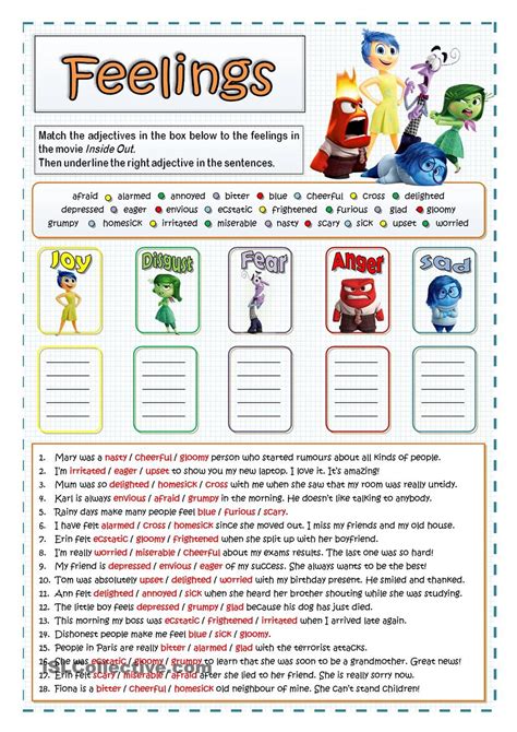 Download Self Awareness Worksheets For Kids Feelings And Emotions