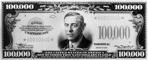 A 100000 Bill Photograph By Underwood Archives