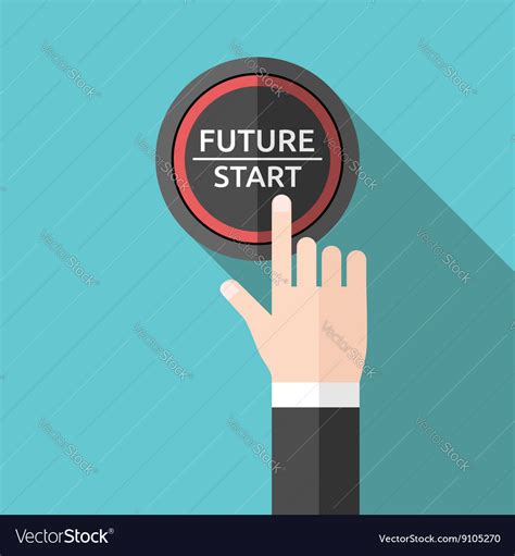 Hand Pushing Future Button Royalty Free Vector Image