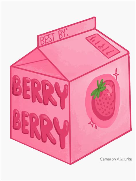 Cute Strawberry Milk Carton Sticker By Heysaintjude Redbubble