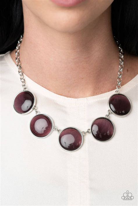 ethereal escape purple cat s eye necklace paparazzi accessories glamarous titi jewels