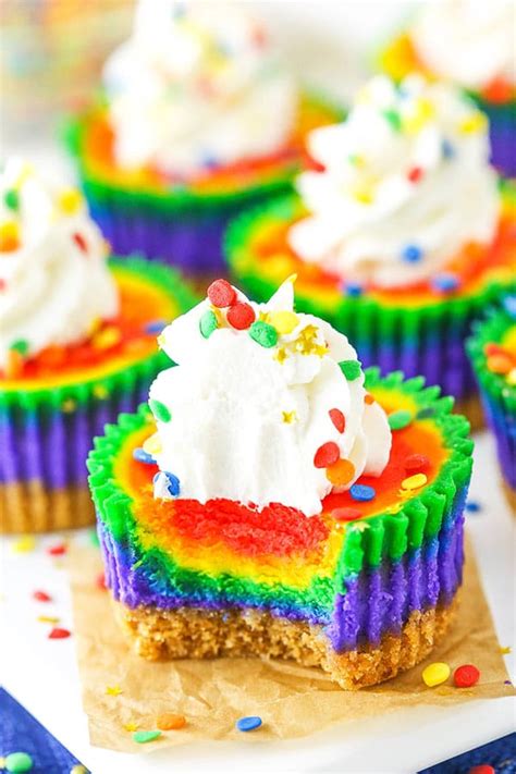 Mini Rainbow Cheesecakes Rainbow Cake Meets Cheesecake