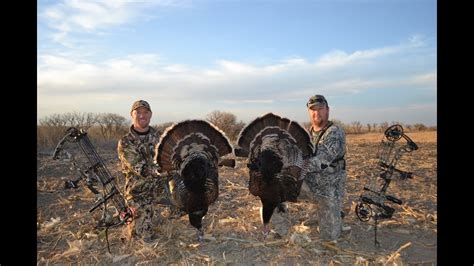Bowhunting Kansas Turkey Travis And Jarrod Double On Kansas Gobblers