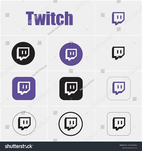 Twitch Icon Collection Twitch Logo Realistic Stock Vector Royalty Free