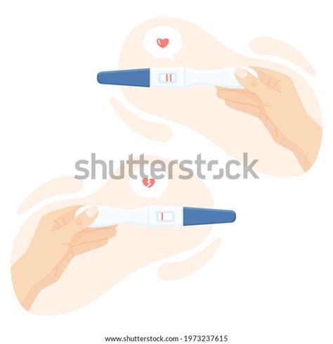 Pregnancy Ovulation Positive Negative Test Woman Stock Vector Royalty