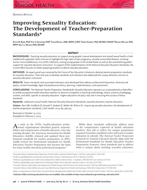 pdf improving sexuality education the development of teacher