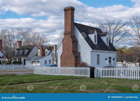 Traditional Colonial Era Homes In Williamsburg Va Editorial Stock
