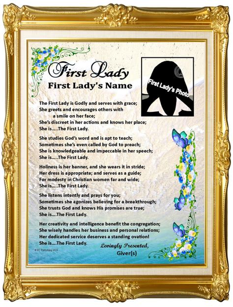Pastors Wife First Lady Personalized Photo Name Poem T