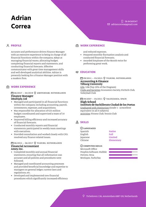 Hold the appropriate entitlement to work in australia & new zealand at date of application. Finance Manager Resume Sample | Kickresume
