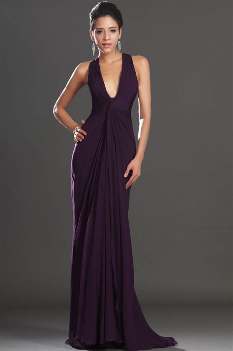 Edressit New Adorable Halter Dark Purple Evening Dress 00130806 Purple Evening Dress