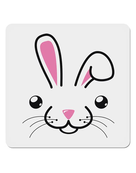 Cute Bunny Face 4x4 Square Sticker 4 Pieces Davson Sales
