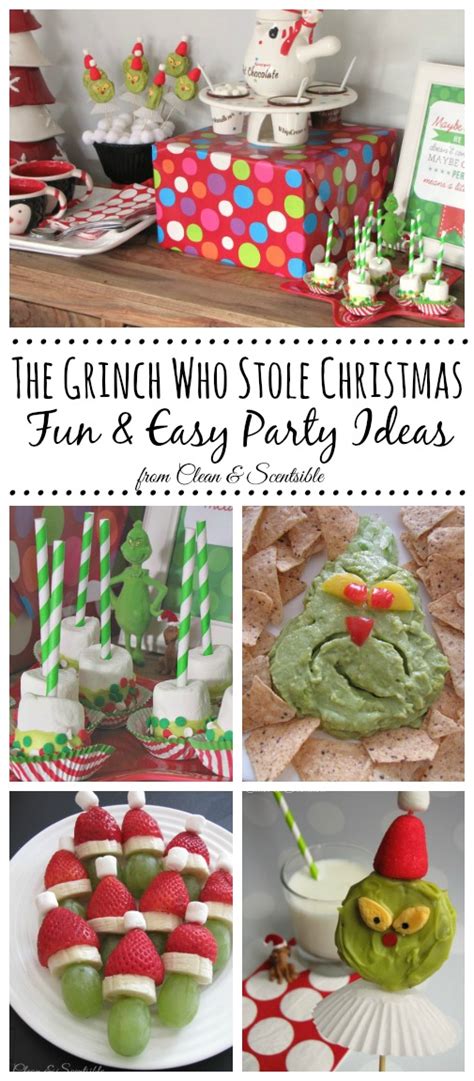 From nifty upcycling ideas to make your own table decorations to fashioning a bar area, these christmas party ideas are simple yet effective. Grinch Party - Clean and Scentsible