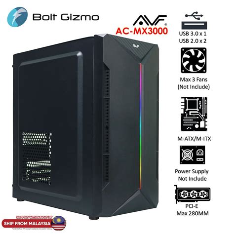 AVF AC-MX3000 MATX / ITX PC CASE Desktop Mini Tower Casing PC CPU AC MX3000 Desktop Casing ...