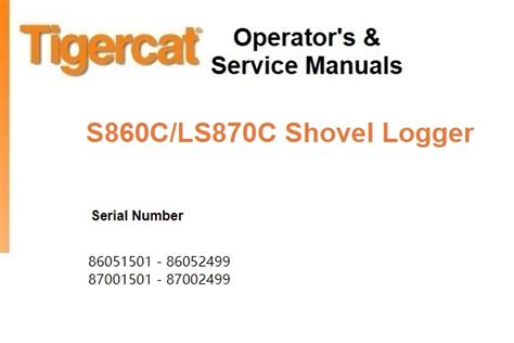 Tigercat S C Ls C Shovel Logger Service Repair Manual