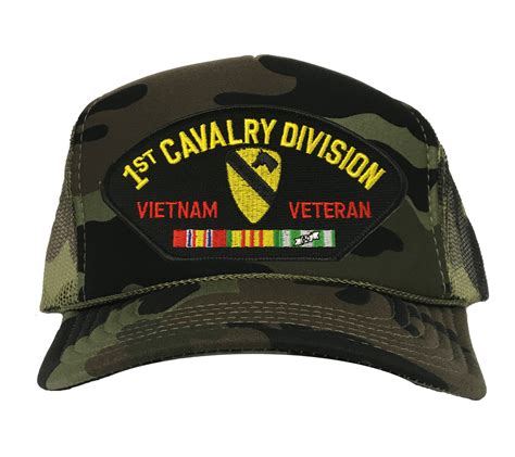 1st Cavalry Division Vietnam Veteran Ball Camo Mesh Cap New Camo Mesh