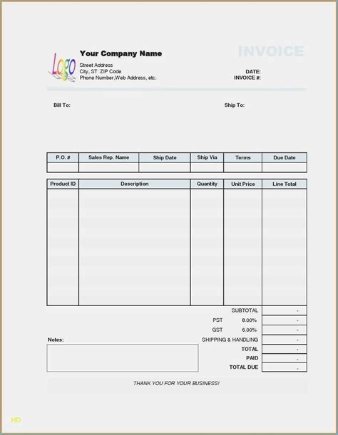 Editable Free Blank Invoice Templates In Pdf Word Excel Fillable Cash Free Invoice Template