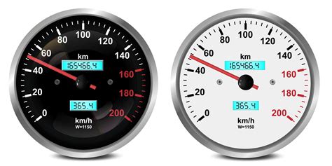 Car Dashboard Gauges Set Collection Of Speedometers Tachometers