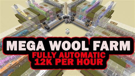 Minecraft Mega Automatic Wool Farm Tutorial 116 12k Items Per Hour