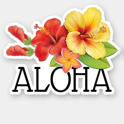 Aloha Hawaiian Hibiscus Vinyl Decal Laptop Bumper Sticker State Pride