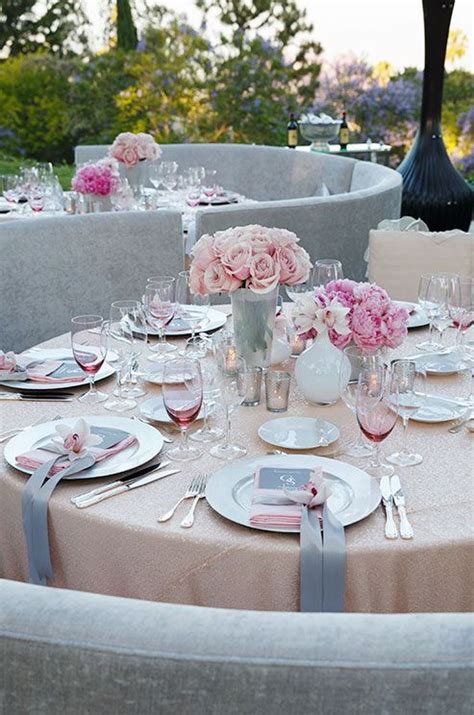 Romantic Pink And Grey Wedding Ideas Wedding Table Wedding Table