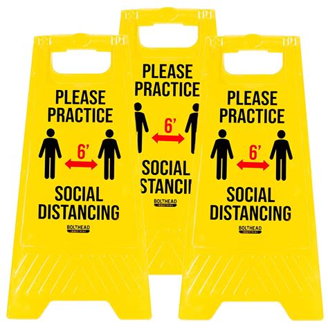 Please Practice Social Distancing Floor Signs 3 Pack Keep 6 Feet