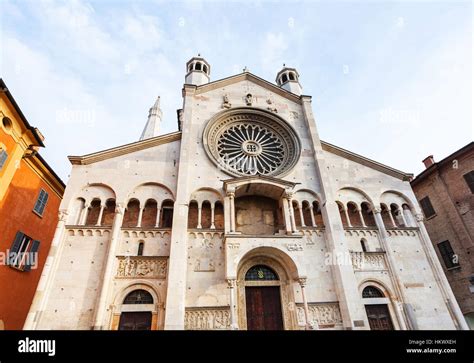 Travel To Italy Facade Of Modena Cathedral In Modena City Stock Photo