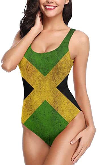 Jamaican Flag Womens Bikini Swimwear Beach Suit Bathing Suits One Piece Swimsuit At Amazon