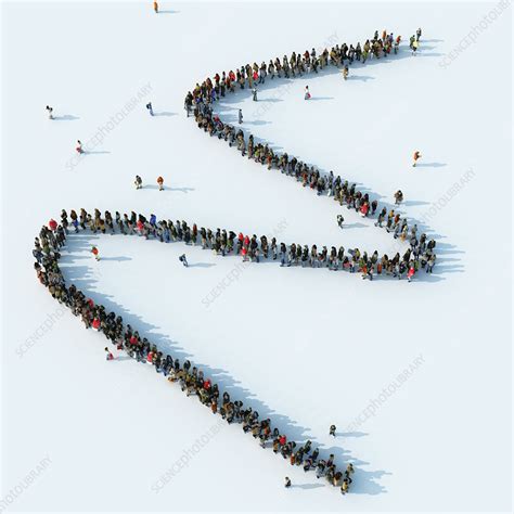Queue Of People Waiting In A Zigzag Line Illustration Stock Image