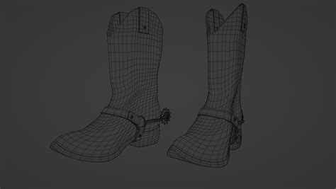 Leather Cowboy Boots 3d Model Cgtrader