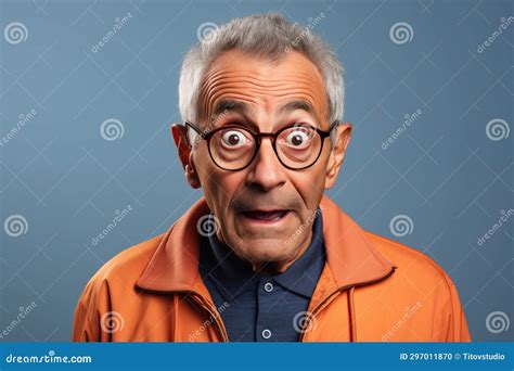 Studio Portrait Of A Surprised Old Man Stock Photo Image Of Surprise