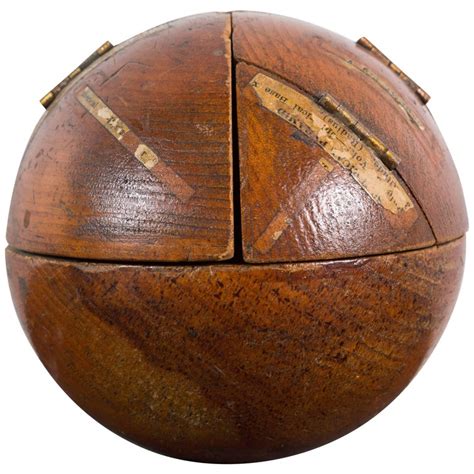 Vintage Wood Geometry Surface And Volume Teaching Sphere For Sale At