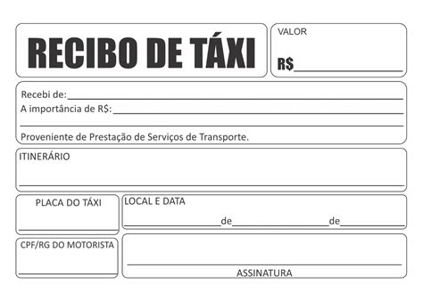 Recibo De Taxi Para Imprimir Actualizado Noviembre Images Porn